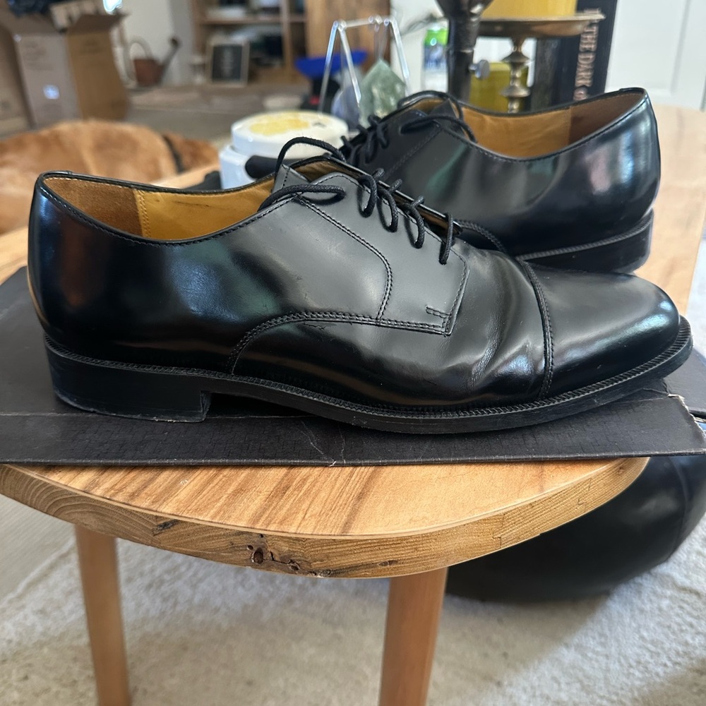 Cole Haan Caldwell Black Leather Men's Dress Shoes very good condition Size10.5